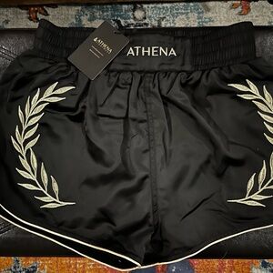 NWT Athena Midnight Black Shorts with Gold Embroidery size large